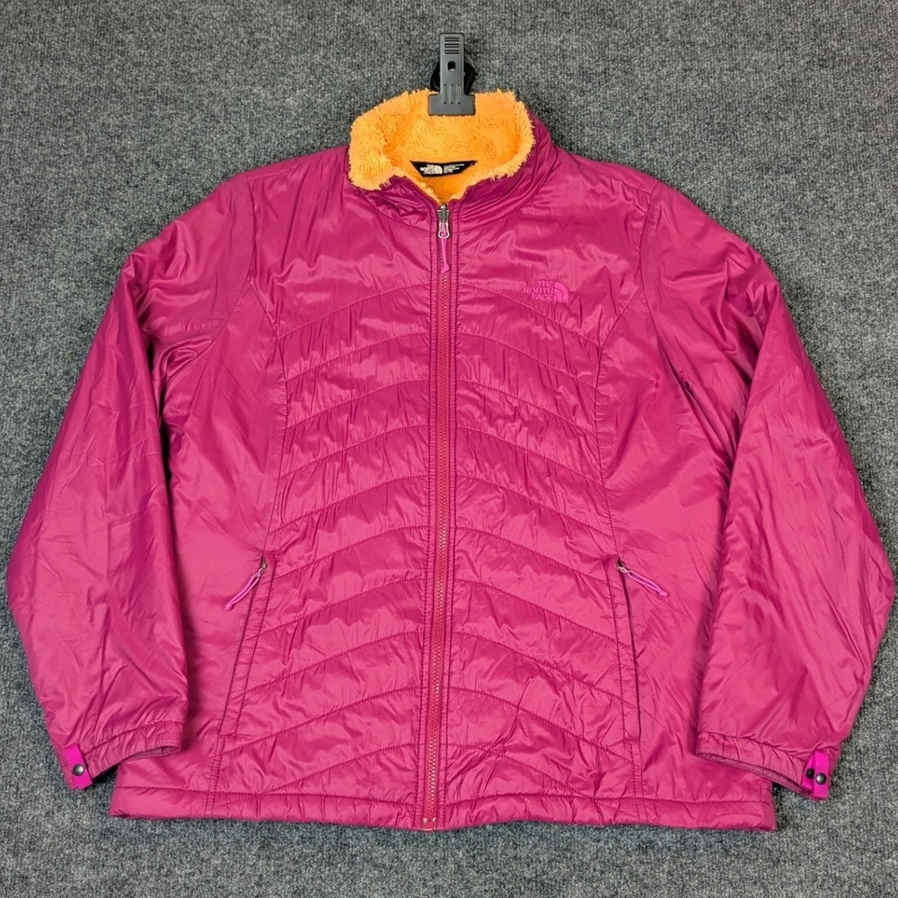 The North Face Womens XL Pink Fuzzy Fleece Lined Insulated Quilted Jacket